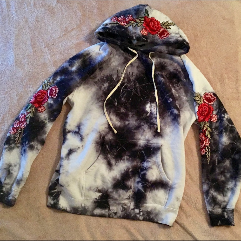Roses embroidered marble hoodie by Civil Regime